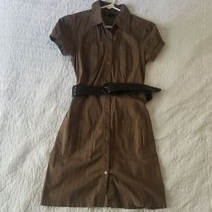 Button up dress with belt